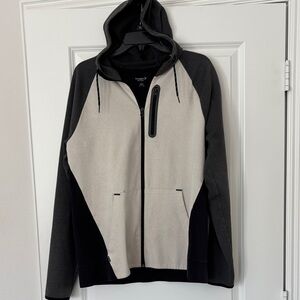 Men's Large Black and Gray and Cream Hoodie